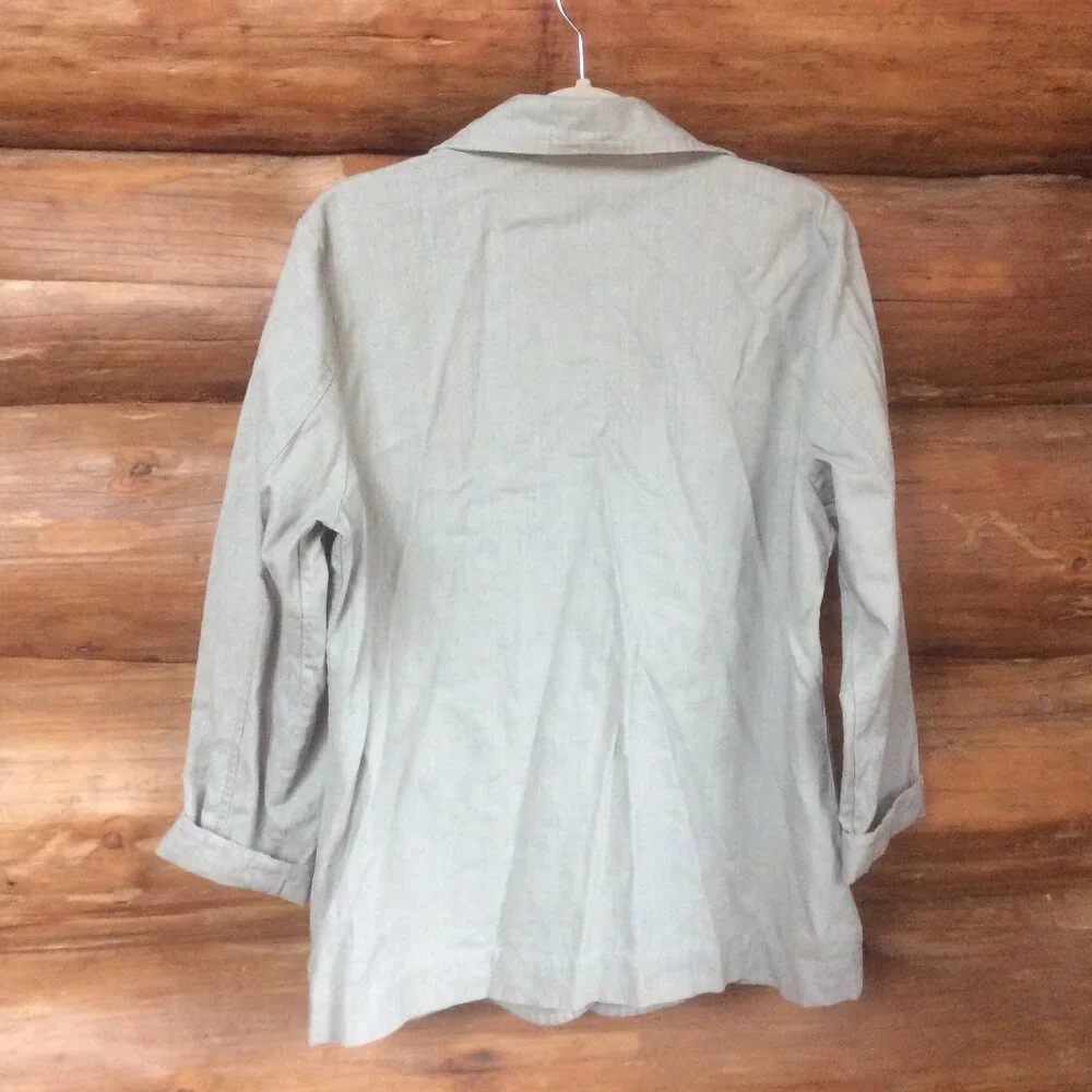 Vlntage Linen Wild Palms Lagenlook Shacket Size Large - Picture 3 of 6